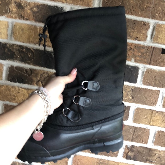 SOREL Kaufman Canada Black Insulated Waterproof Glacier Winter Snow Boots - Picture 4 of 9